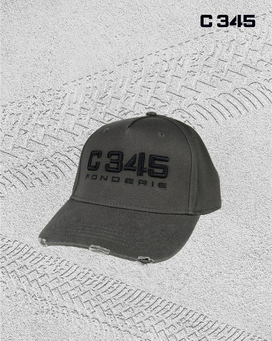 Cappello con visiera e ricamo Fonderie C345 colore Anthracite