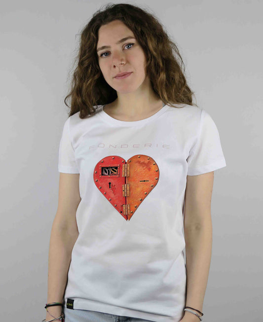T-shirt woman "Mechanical Red/Orange Heart”